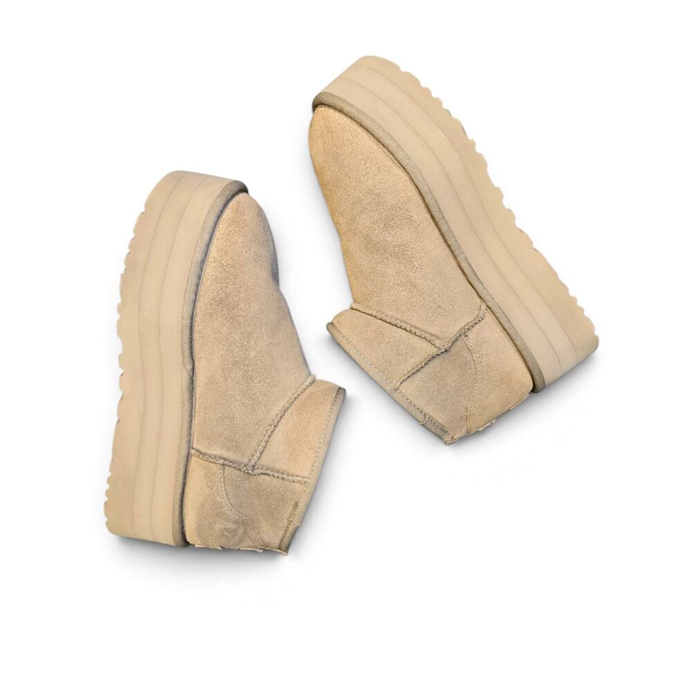 UGG Classic Mini Platform Boots Chestnut Tan Suede Women’s Size 9